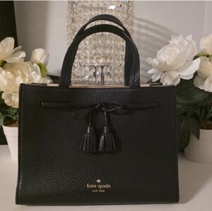 Kate Spade Black Satchel with Tassel Detail